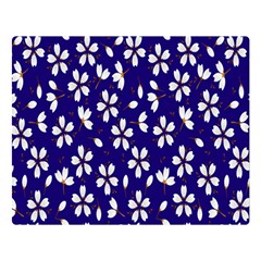 Star Flower Blue White Double Sided Flano Blanket (large)  by Mariart