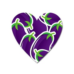 Vegetable Eggplant Purple Green Heart Magnet by Mariart