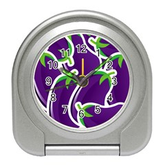 Vegetable Eggplant Purple Green Travel Alarm Clocks by Mariart