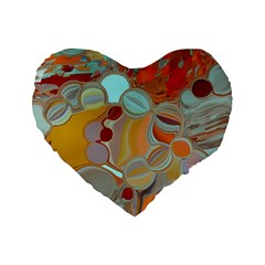 Liquid Bubbles Standard 16  Premium Heart Shape Cushions by digitaldivadesigns