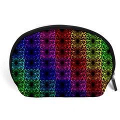 Rainbow Grid Form Abstract Accessory Pouches (large)  by Nexatart