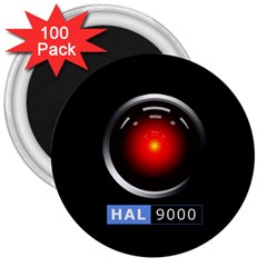 Hal 9000 3  Magnets (100 Pack) by linceazul