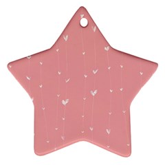 Pink Background With White Hearts On Lines Ornament (star) by TastefulDesigns