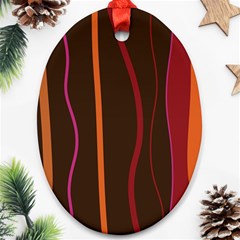 Colorful Striped Background Ornament (oval) by TastefulDesigns