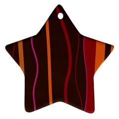 Colorful Striped Background Star Ornament (two Sides) by TastefulDesigns