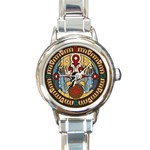 Sun Clock Round Italian Charm Watch Front