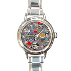 Changing Forms Abstract Round Italian Charm Watch by digitaldivadesigns