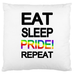 Eat Sleep Pride Repeat Large Flano Cushion Case (one Side) by Valentinaart