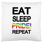 Eat sleep pride repeat Large Flano Cushion Case (One Side) Front