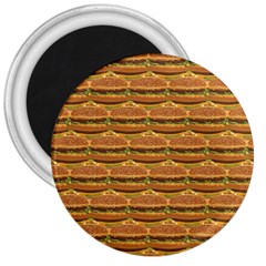 Delicious Burger Pattern 3  Magnets by berwies