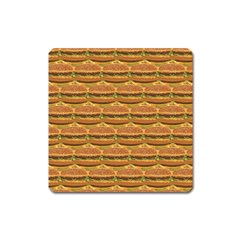 Delicious Burger Pattern Square Magnet by berwies