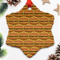 Delicious Burger Pattern Ornament (snowflake) by berwies