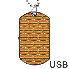 Delicious Burger Pattern Dog Tag Usb Flash (one Side) by berwies