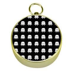 Emoji Baby Vampires Pattern Gold Compasses by dflcprints