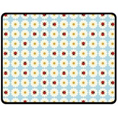 Ladybugs Pattern Double Sided Fleece Blanket (medium)  by linceazul