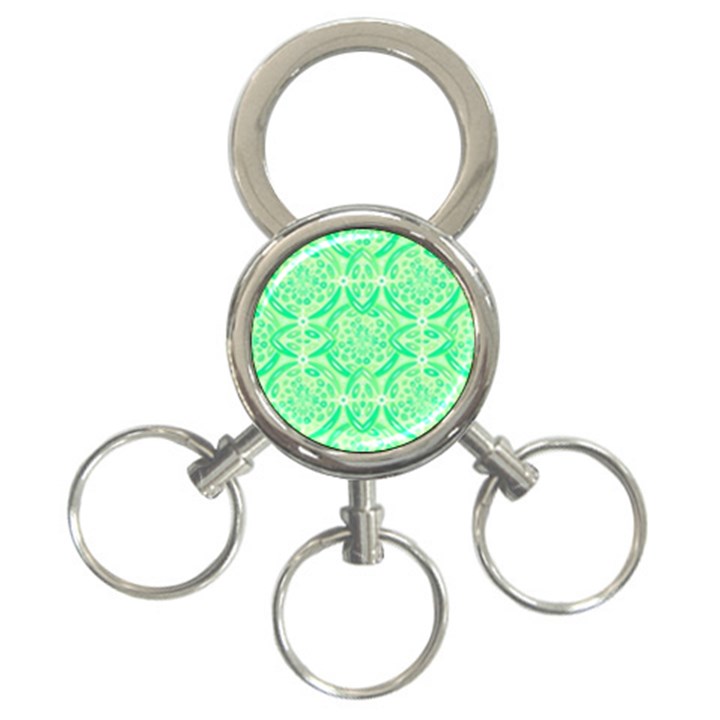 Kiwi Green Geometric 3-Ring Key Chains