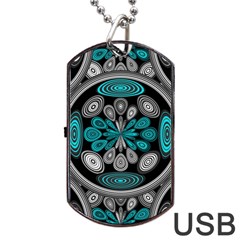 Geometric Arabesque Dog Tag Usb Flash (two Sides) by linceazul