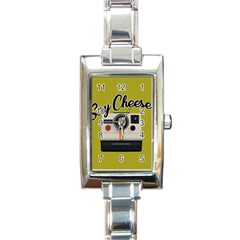 Say Cheese Rectangle Italian Charm Watch by Valentinaart