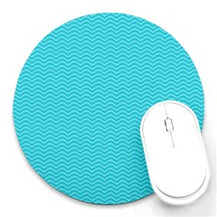 Blue Waves Pattern  Round Mousepads by TastefulDesigns