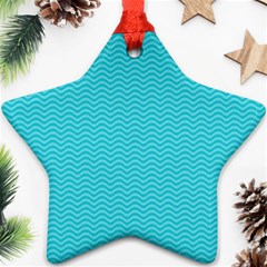 Blue Waves Pattern  Ornament (star) by TastefulDesigns