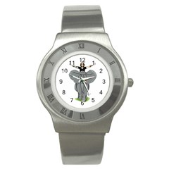 Received 10154801912911803 Stainless Steel Watch (slim) by myleskennedyjunkies