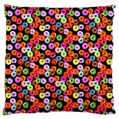 Colorful Yummy Donuts Pattern Standard Flano Cushion Case (two Sides) by EDDArt