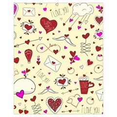 Valentinstag Love Hearts Pattern Red Yellow Drawstring Bag (small) by EDDArt