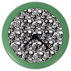 Skulls Pattern  Color Wall Clocks by Valentinaart