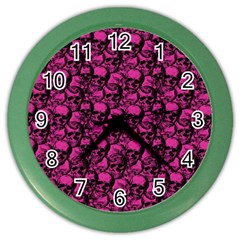 Skulls Pattern  Color Wall Clocks by Valentinaart