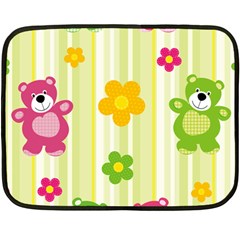 Animals Bear Flower Floral Line Red Green Pink Yellow Sunflower Star Double Sided Fleece Blanket (mini)  by Mariart