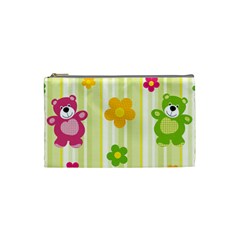 Animals Bear Flower Floral Line Red Green Pink Yellow Sunflower Star Cosmetic Bag (small)  by Mariart