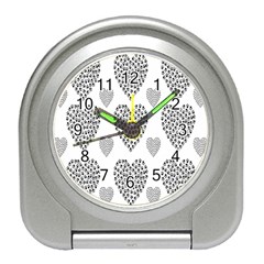 Black Paw Hearts Love Animals Travel Alarm Clocks by Mariart