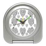 Black Paw Hearts Love Animals Travel Alarm Clocks Front