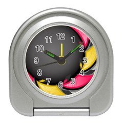 Hole Circle Line Red Yellow Black Gray Travel Alarm Clocks by Mariart