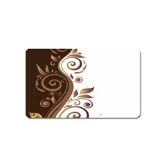 Leaf Brown Butterfly Magnet (name Card) by Mariart