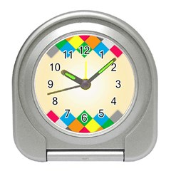 Plaid Wave Chevron Rainbow Color Travel Alarm Clocks by Mariart