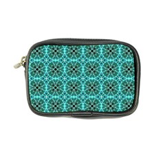 Turquoise Damask Pattern Coin Purse by linceazul