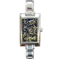 Floral Skies Rectangle Italian Charm Watch by dawnsiegler