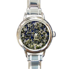 Floral Skies Round Italian Charm Watch by dawnsiegler