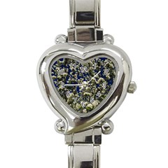 Floral Skies Heart Italian Charm Watch by dawnsiegler