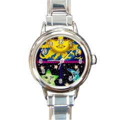 Celestial Skies Round Italian Charm Watch by dawnsiegler