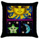 Celestial Skies Throw Pillow Case (Black) Front