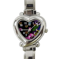 Floral Rhapsody Pt 1 Heart Italian Charm Watch by dawnsiegler