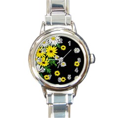 Floral Rhapsody Pt 3 Round Italian Charm Watch by dawnsiegler