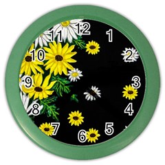 Floral Rhapsody Pt 3 Color Wall Clocks by dawnsiegler