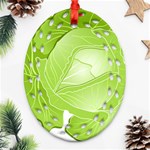 Cabbage Leaf Vegetable Green Oval Filigree Ornament (Two Sides) Back