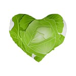 Cabbage Leaf Vegetable Green Standard 16  Premium Heart Shape Cushions Front