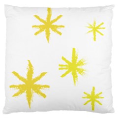 Line Painting Yellow Star Large Cushion Case (one Side) by Mariart