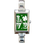 Parks And Tally Love Printable Green Rectangle Italian Charm Watch Front