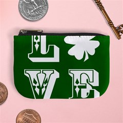 Parks And Tally Love Printable Green Mini Coin Purses by Mariart